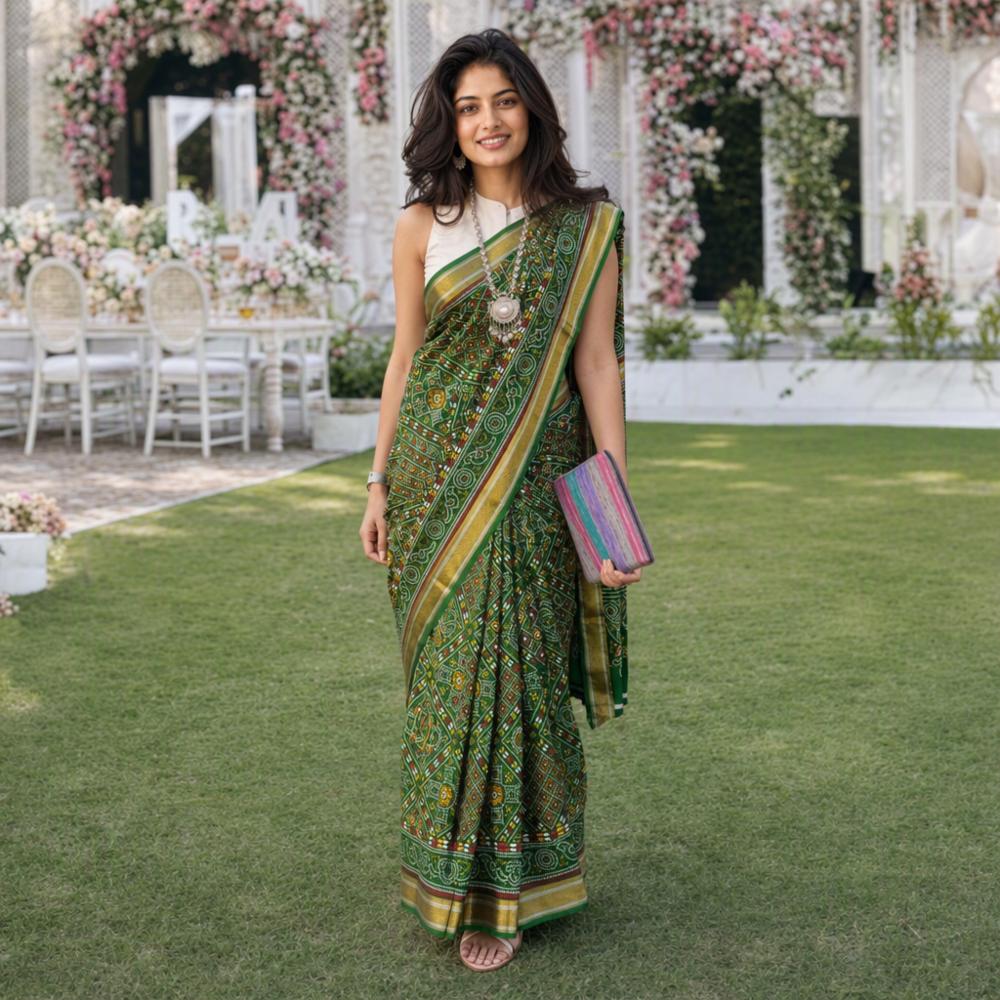 Muslin Cotton Saree with Zari Border and Blouse Piece