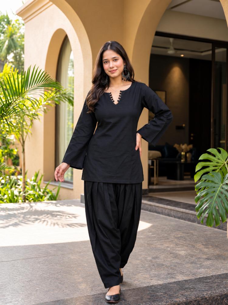 Cotton Black Co-ord Set