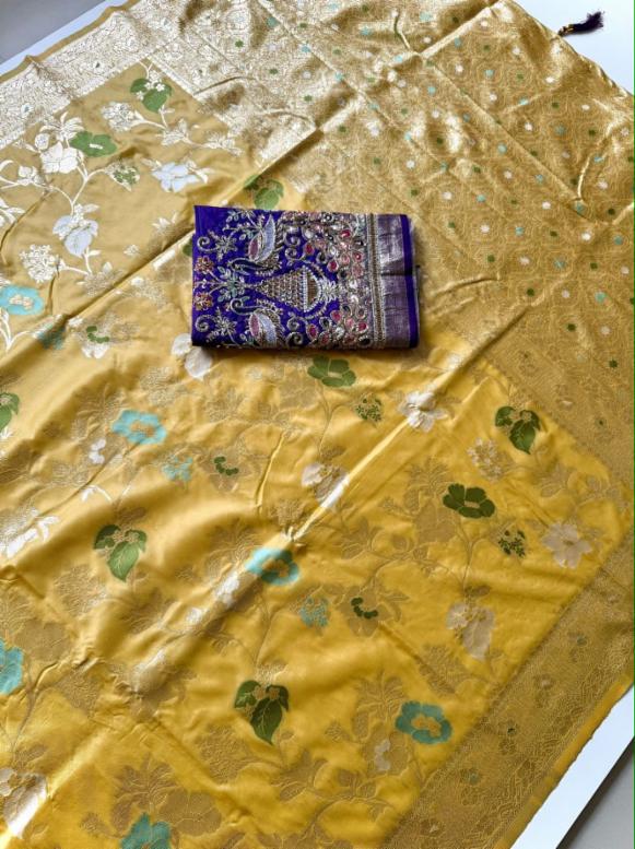 Soft Silk Saree with Multicolor Weaving and Silk Blouse