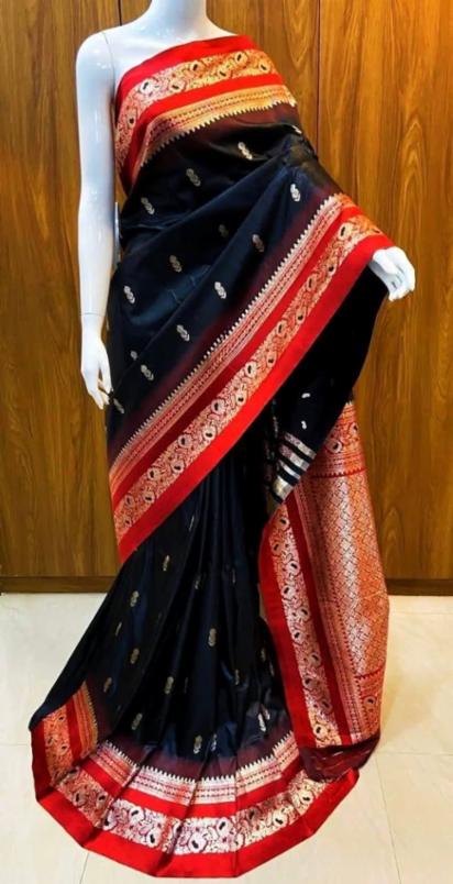 Dual Tone Contrast Mahabalipuram Silk Saree