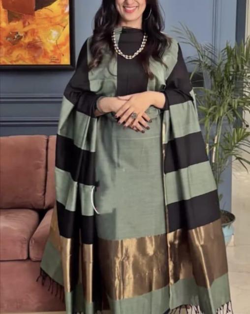 Banarasi Unstitched Cotton Suit Set 