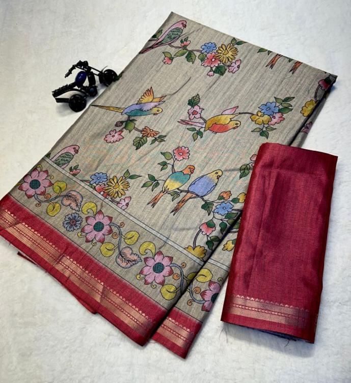 Tussar Silk Saree with Blouse Piece