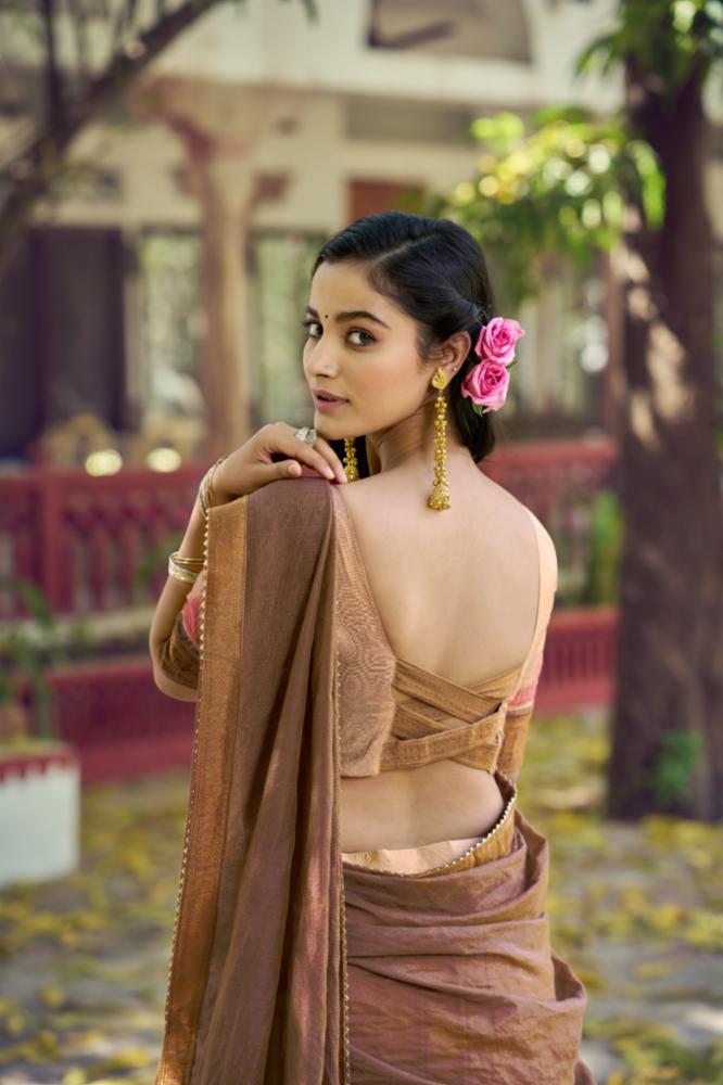 Poly Dyeable South Indian Lehenga with Zari Woven Border
