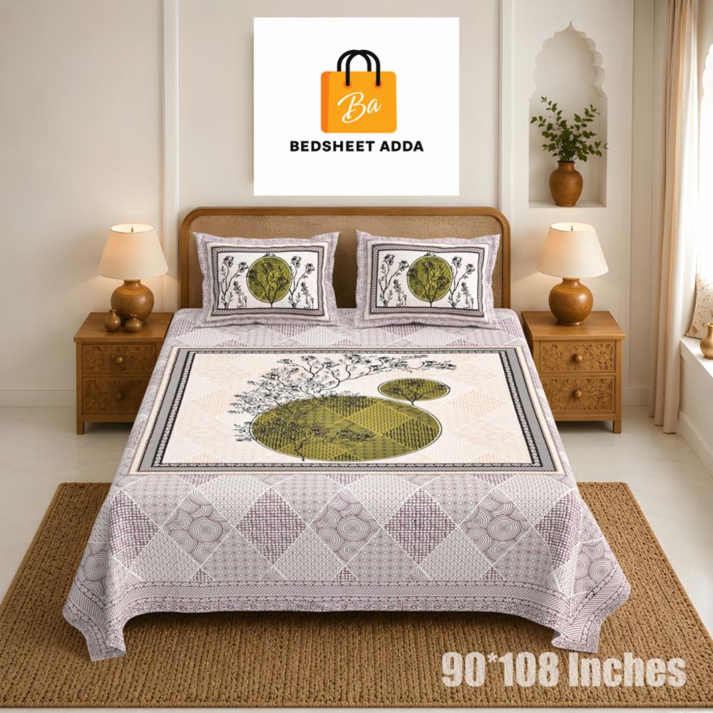 Bedsheet Adda Double Bedsheet King Size-(90*108 Inches)