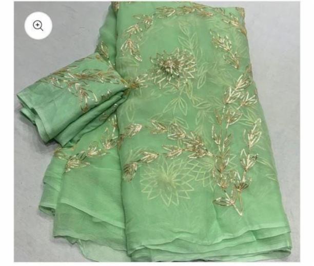 Gota Jaal Handwork Half Pure Royal Georgette Saree with Blouse